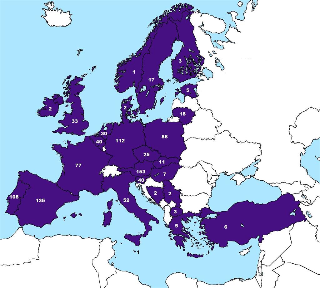 Karta Europe - odlazni studenti